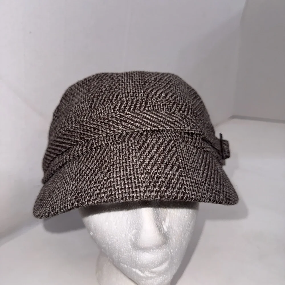 Vintage Y2K Old County Road Plaid Rhinestone Buckle Newsboy Cap Cottagecore Hat